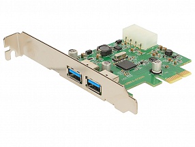 Контроллер ORIENT NC-3U2PE, PCI-E USB 3.0 2ext port, NEC D720200 chipset, разъем доп.питания, oem 