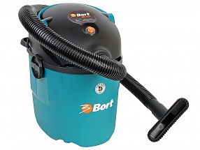 Пылесос для сухой и влажной уборки Bort BSS-1010, 1000 Вт., может убирать строительный мусор и жидкости