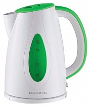 Чайник Polaris PWK 1752C, 2200Вт, 1.7л, белый/зеленый