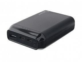 Портативный аккумулятор Gembird GPB-101, 10000мА/ч, USB, type-c, 2.1A, черный