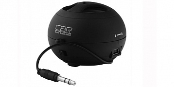 Мини аудио система CBR  1.0, CMS-100 Black, 3Вт, Li-Ion, мобильная, регул. громк., 
