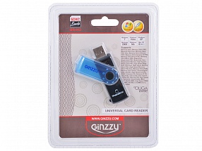 Картридер  AII in 1  USB 2.0 Ginzzu GR-412B, Black-Blue