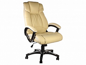 Кресло руководителя COLLEGE H-8766L-1 Бежевый, экокожа, 120 кг, подлокотники кожа/хром, крестовина хром, (ШxГxВ), см 71x74x111-121 