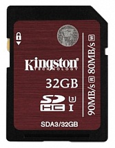 Карта памяти SDHC 32Gb Kingston Class10 (SDA3/32GB)