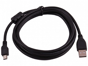 Кабель USB 2.0 Pro Gembird/Cablexpert AM/miniBM 5P, 1.8м, экран, феррит.кольцо, черный, пакет  CCF-USB2-AM5P-6 