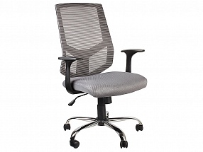 Кресло офисное COLLEGE HLC-1500F-1C Серый, сетчатый акрил,120 кг, крестовина хром,твердые подлокотники,высота спинки 42см, (ШxГxВ), см 66x59x98-108