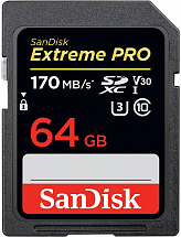 Карта памяти SDXC 64Gb Sandisk Extreme Pro UHS-I V30 U3 (SDSDXXY-064G-GN4IN)