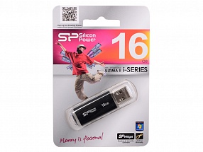 Внешний накопитель 16GB USB Drive  USB 2.0  Silicon Power Ultima II Black I-series (SP016GBUF2M01V1K)