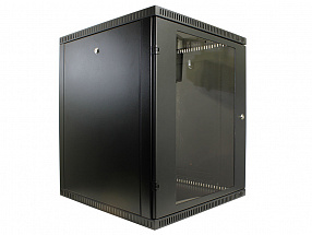 Шкаф 19" настенный 15U 600x660, двухсекционный, дверь стекло-металл, чёрный, NT WALLBOX PRO 15-66 B 