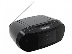 Аудиомагнитола Sony CFD-S50B Кассетная магнитола c CD-проигрывателем, поддержка MP3, мощность звука 3.4 Вт, тюнер AM, FM