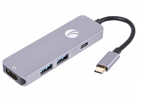 Адаптер USB3.1 Type-CM--HDMI+2*USB3.0+PD charging docking space, металлический корпус, VCOM CU429M 