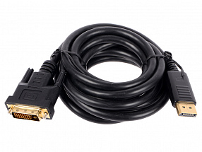 Кабель DisplayPort-DVI 3м Gembird экранированный черный CC-DPM-DVIM-3M