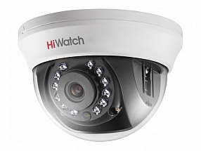 Камера HiWatch DS-T101 (2.8 mm) 1Мп внутренняя купольная HD-TVI камера с ИК-подсветкой до 20м 1/4"" CMOS матрица; объектив 2.8мм; угол обзора 92°; мех