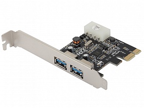 Контроллер Orient VL-3U2PE (PCI-E, 2 USB 3.0, доп разъём питания, VIA VL806) OEM