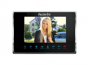 Видеодомофон Falcon Eye FE-70M BLACK цветной, сенсорные кнопки, 7 дюймов Возможности подключения: 2 вызывные панели, 2 камеры, до 4 мониторов в систем