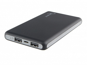 Портативный аккумулятор Gembird GPB-102, 10000мА/ч,USB1: 2,1A, USB2: 2.1A, черный (2.4A Max)