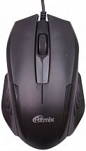Мышь проводная Ritmix ROM-300 Black, 800 DPI, Кнопки: 2+1 колесо, Длина кабеля: 150 см, USB