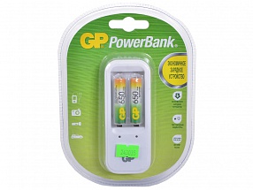 Зарядное устр. GP PowerBank, 13 часов + аккум. 2шт. 650mAh (GP PB410GS65-CR2)