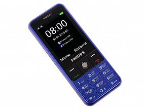 Мобильный телефон Philips E182 Xenium (Blue) 2SIM/2.4"/320x240/Слот для карт памяти/MP3/Фонарик/3100 мАч