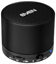 Колонки Sven PS-45BL, черный, 1.0, мощность 3 Вт (RMS), встроенный аккумулятор, Bluetooth, microSD, FM-тюнер 