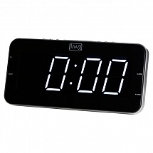 Часы с радиоприемником MAX CR-2904w серебристый Белый LED дисплей, 1.8", 2 будильника, AM/FM радио, Регулировка яркости дисплея
