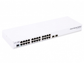 Коммутатор MikroTik CRS326-24G-2S+RM Cloud Router Switch 326-24G-2S+RM with 800 MHz CPU, 512MB RAM, 24xGigabit LAN, 2xSFP+ cages, RouterOS L5 or Switc