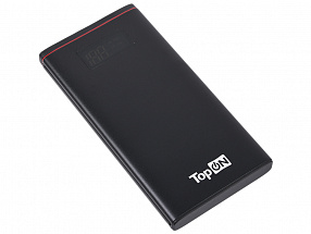 Универсальный внешний аккумулятор TopON TOP-T10 10000mAh QC3.0, QC2.0, Power Delivery. USB Type-C, MicroUSB, USB-порт, LED-экран. Черный