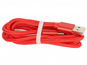Кабель USB/USB Type C Jet.A JA-DC31 1м красный (в оплётке, поддержка QC 3.0, пропускная способность 2A)