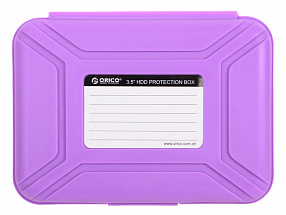Чехол для HDD/SSD 3.5" ORICO PHX-35-PU, противоударный PP пластик, влагозащита, фиолетовый, 178мм. x 128мм. x 29.2мм. 