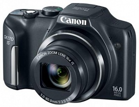 Фотоаппарат Canon PowerShot SX170 IS Black <16.6Mp, Zoom	16x, SD, SDHC, SDXC, USB> 