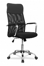 Кресло офисное COLLEGE XH-6101LX(CLG-419) Черная сетка,120 кг,твердые подлокотники,хромированная крестовина,высота спинки 65см, (ШxГxВ) см 65x61x118