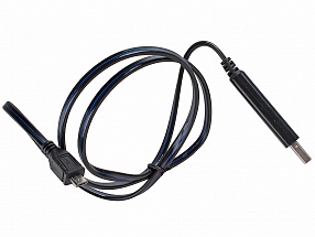 Кабель USB 2.0 AM/microB 1м Onext, чёрный с синей подсветкой 