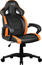 Игровое кресло Aerocool AC60C AIR-BO , черно-оранжевое, до 100кг, ШxГxВ : 65x74x113/120 см, газлифт 80 мм, механизм "бабочка"