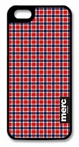 Чехол пластиковый Merc fabric Check для iPhone 5, 5S синий/красный