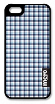 Чехол пластиковый Merc fabric Check для iPhone 5, 5S синий/кремовый 