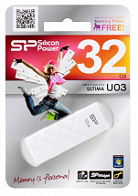 Внешний накопитель 32GB USB Drive  USB 2.0  Silicon Power Ultima U3 White (SP032GBUF2U03V1W)