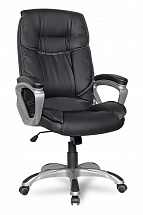 Кресло руководителя COLLEGE CLG-615 LXH Black (XH-2002) Черная экокожа, 120 кг,крест.пластик,подлокот. пластик с кож. накладками,ШxГxВ см53х53х109-119
