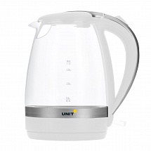 Чайник электрический UNIT UEK-254 (Белый); стекло, 1.7л., 2200Вт.