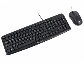 Клавиатура CANYON CNE-CSET1-RU, USB standard KB, water resistant RU layout bundle with optical 3D wired mice 1000DPI black 