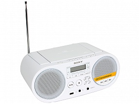 Аудиомагнитола Sony ZS-PS50W White, CD-магнитола, мощность звука 4 Вт, MP3, тюнер AM, FM, воспроизведение с USB-флэшек 