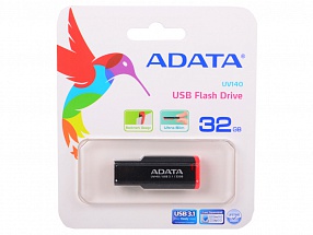Внешний накопитель 32GB USB Drive ADATA USB 3.1 UV140 красный зажим AUV140-32G-RKD