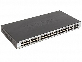 Коммутатор D-Link DGS-1210-52/ME/A1A/B1A Управляемый коммутатор 2 уровня с 48 портами 10/100/1000Base-T и 4 портами 1000Base-X SFP