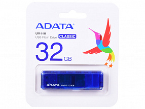 Внешний накопитель 32GB USB Drive ADATA USB 2.0 UV110 синяя AUV110-32G-RBL