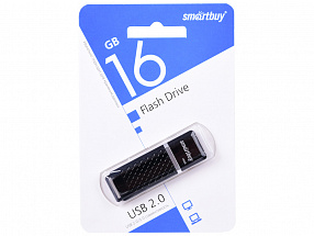 Внешний накопитель 16Gb USB Drive  USB2.0  Smartbuy Quartz series Black (SB16GBQZ-K)
