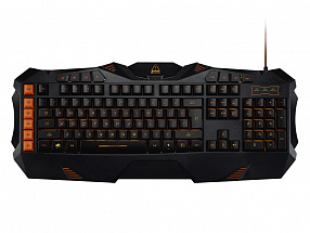 Клавиатура игровая мембранная Fobos CANYON  CND-SKB3-RU  : 118 клавиш, 5 макро-клавиш ,8 мультимедийных клавиш, «огненная» подсветка, черная
