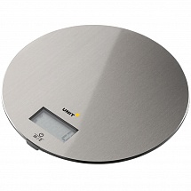 Весы Кухонные электронные UNIT UBS-2150; стекло, сталь, 5кг. 1гр.