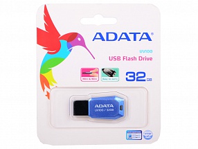 Внешний накопитель 32GB USB Drive ADATA USB 2.0 UV100 синяя AUV100-32G-RBL
