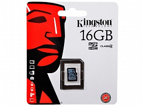 Карта памяти MicroSDHC 16GB Kingston Class4 Без адаптера (SDC4/16GBSP)