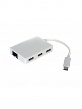 Кабель-концентратор USB 3.1 Type-Cm -- 3 port USB3.0 HUB + microUSB Bf + LAN VCOM  DH311 