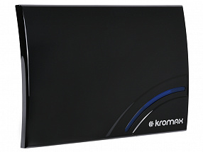 Телевизионная антенна Kromax TV FLAT-05 black Комн. акт. антенна, VHF: 87,5-230 МГц, UHF: 470-860 МГц, коэф. ус 28dB питание: адапт. в комплекте